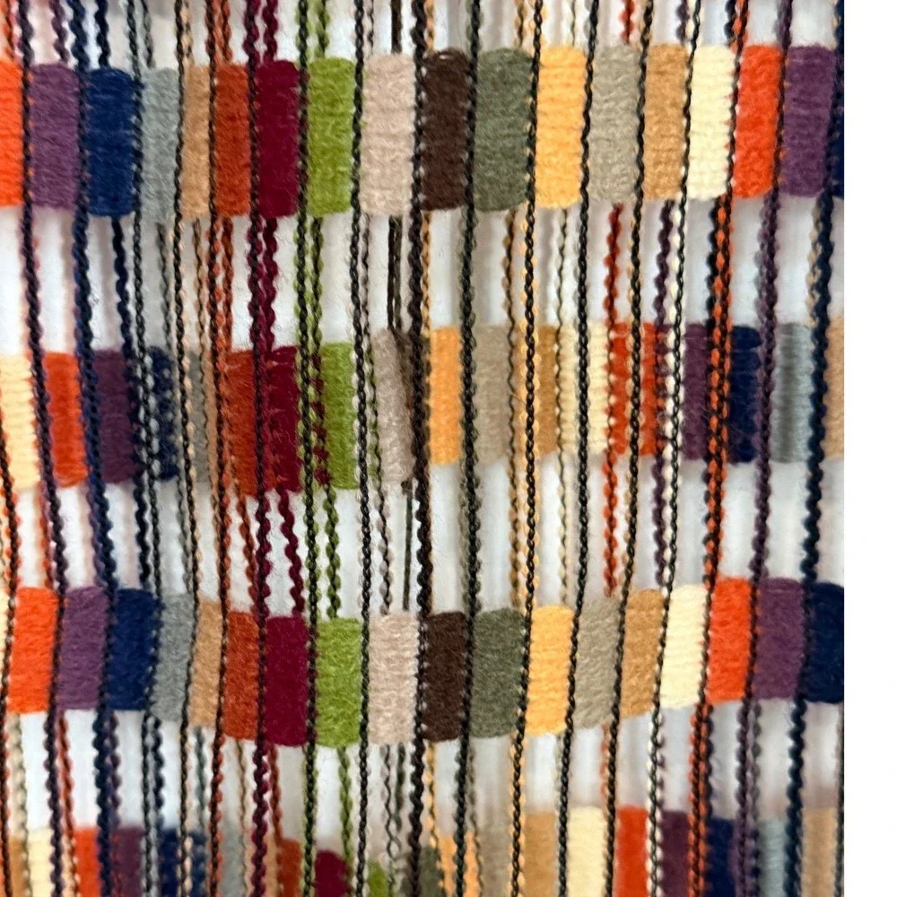 Gritty Boho Woven Ladder Scarf Womens Earth Tone Fringe Granola Chic
